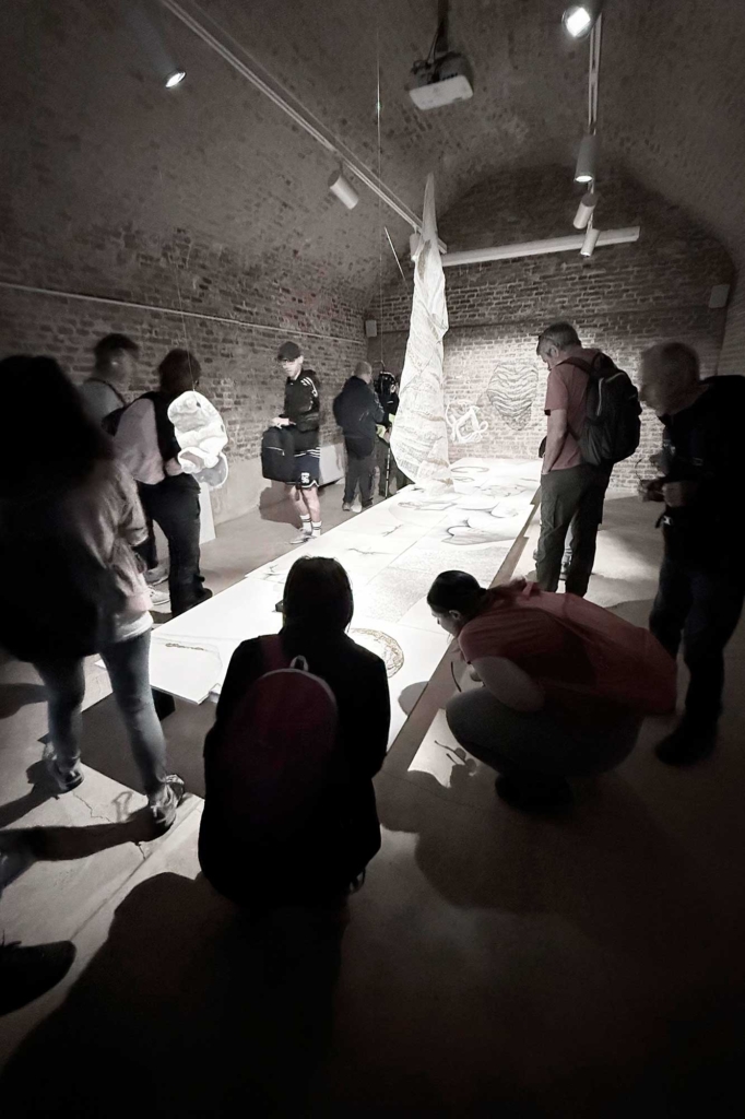Annamaria Atturo, installazione dal titolo "Il filo sottile in lontananza", presso il centro studi Mario Luzi per la poesia e le arti contemporanee, Montemaggiore al Metauro PU