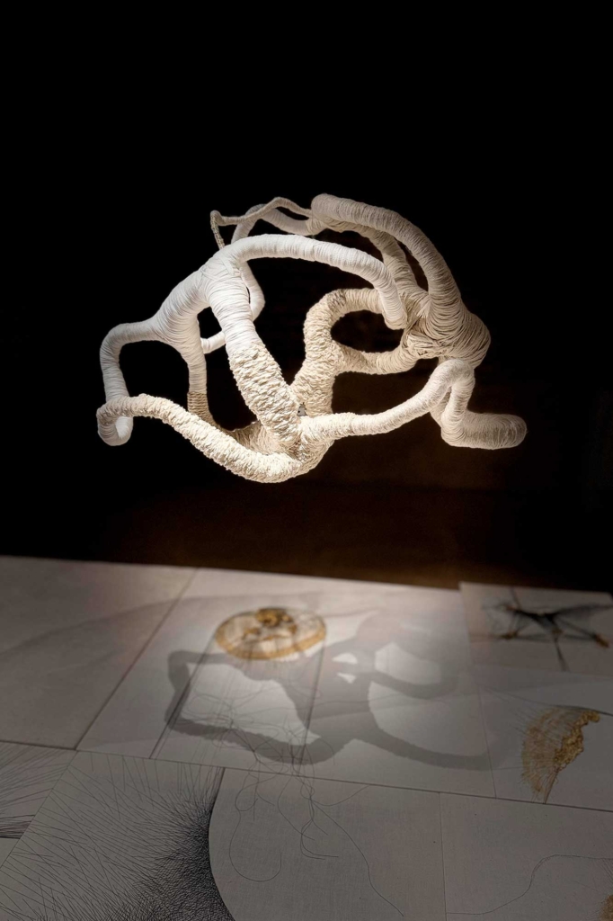 Annamaria Atturo, Il filo sottile in lontananza, Installazione site-specific, Centro studi Mario Luzi, Montemaggiore PU, 2026.